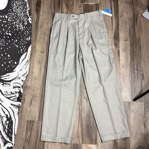 Perry Ellis Light Gray Pleated Dress Pants